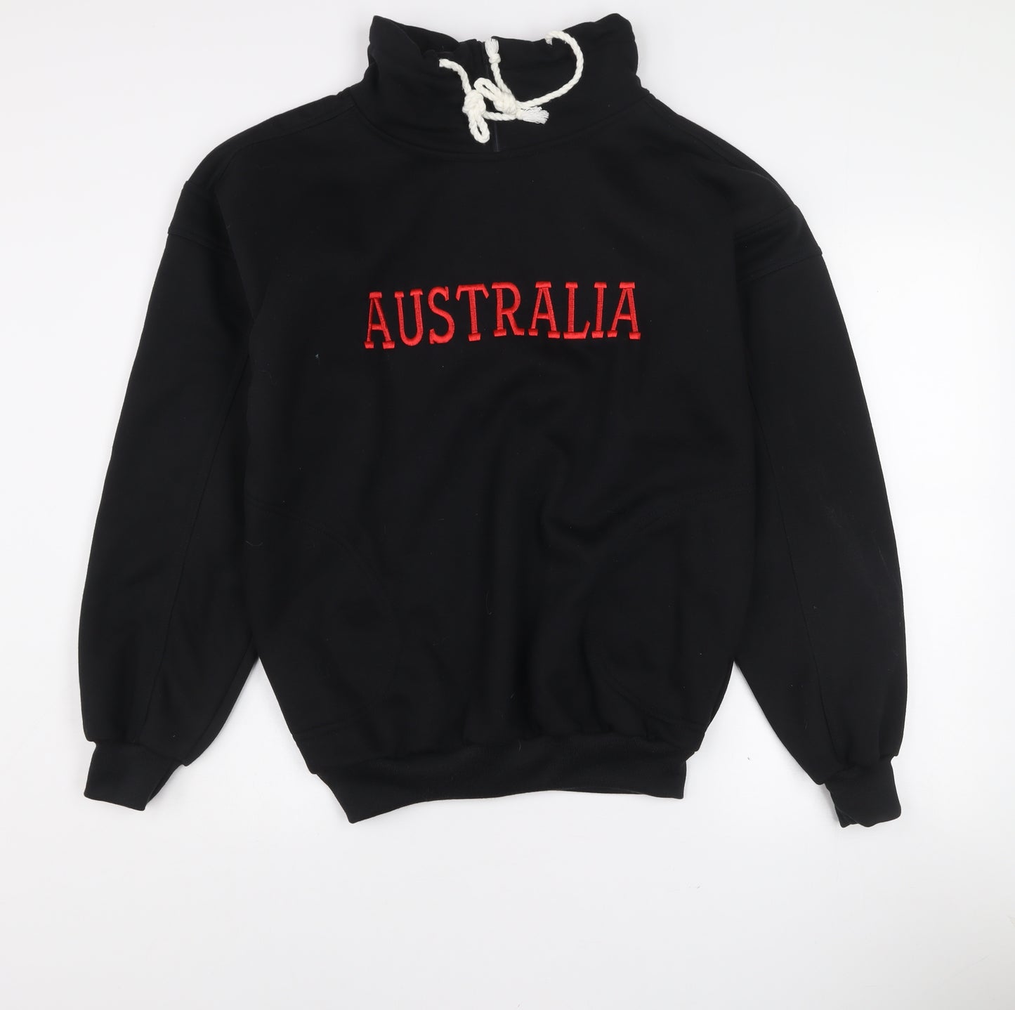 Future Design Women's Black Pullover Sweatshirt Australia Embroidered M