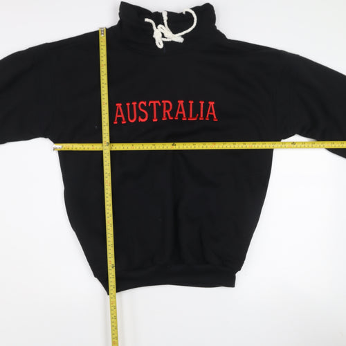 Future Design Women's Black Pullover Sweatshirt Australia Embroidered M