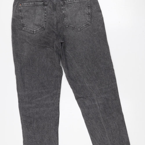 ZARA Women’s Grey High Rise Mom Jeans Size 10 Relaxed Fit Denim