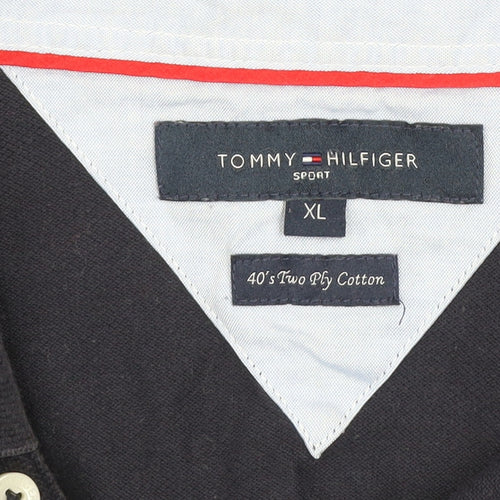 Tommy Hilfiger Men’s Black XL Polo Shirt 100% Cotton Short Sleeve
