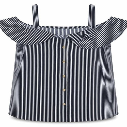 Dunnes Women Blue Striped Off Shoulder 2XL Camisole Blouse