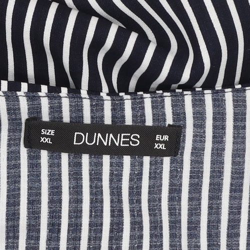 Dunnes Women Blue Striped Off Shoulder 2XL Camisole Blouse