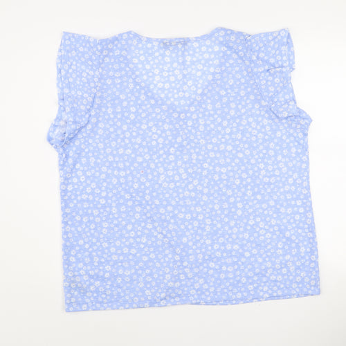 Dunnes Stores Women’s Pale Blue Floral V-Neck Sleeveless Top Size XL