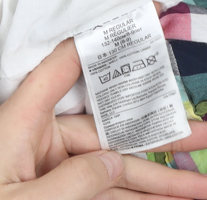 GapKids Girls Multicoloured Check Cotton Sleeveless Skater Dress M (8 Years)