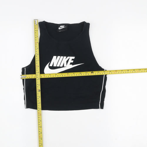 Nike Women's Black Cropped Tank Top S Athletic Fit