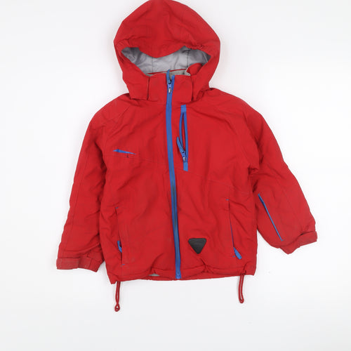 Trespass Boys Red Waterproof Hooded Parka Jacket 3-4 Years