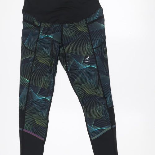 Energetics Womens Black Geometric Leggings Size 12 Activewear Trousers