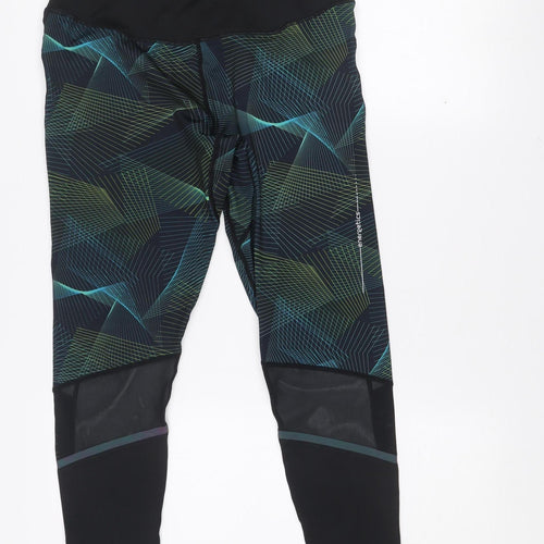 Energetics Womens Black Geometric Leggings Size 12 Activewear Trousers