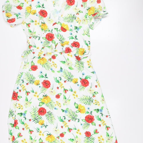 Savida Women's Multicoloured Floral Fit & Flare V-Neck Dress Size 10