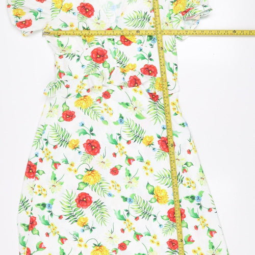 Savida Women's Multicoloured Floral Fit & Flare V-Neck Dress Size 10