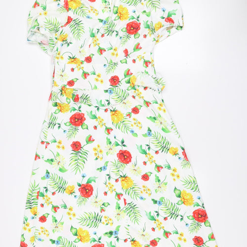 Savida Women's Multicoloured Floral Fit & Flare V-Neck Dress Size 10