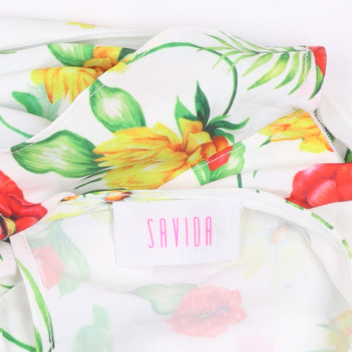 Savida Women's Multicoloured Floral Fit & Flare V-Neck Dress Size 10