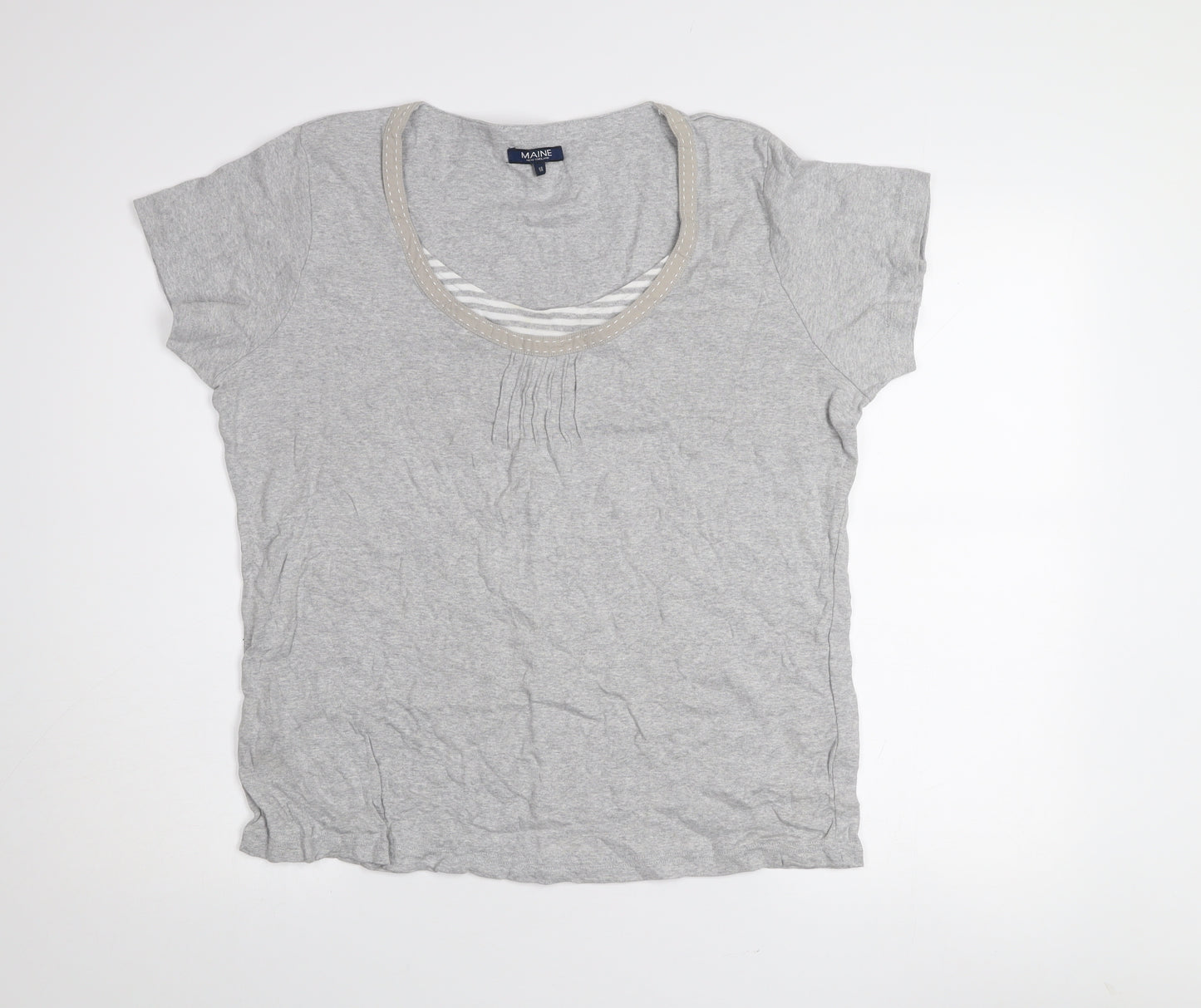 Maine New England Women’s Grey Size 18 Cotton Scoop Neck T-Shirt