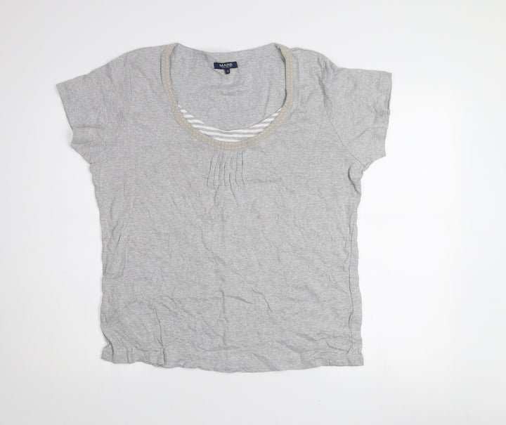 Maine New England Women’s Grey Size 18 Cotton Scoop Neck T-Shirt