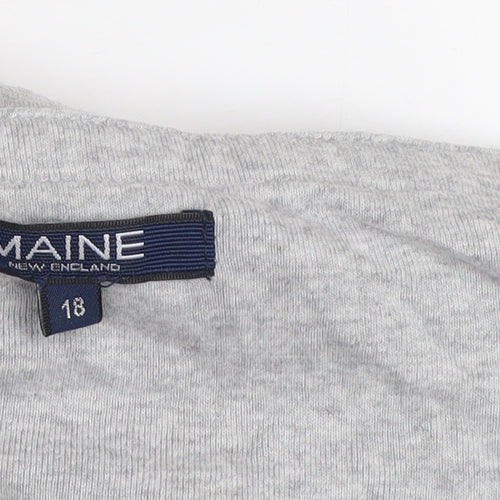 Maine New England Women’s Grey Size 18 Cotton Scoop Neck T-Shirt