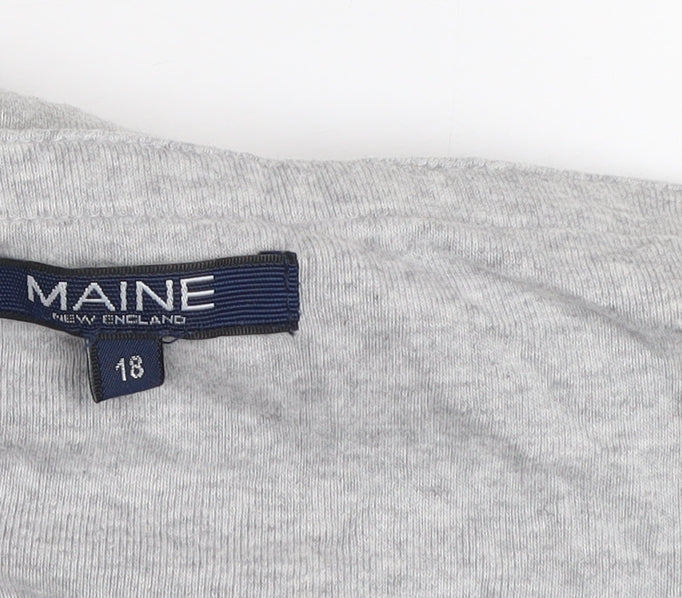 Maine New England Women’s Grey Size 18 Cotton Scoop Neck T-Shirt