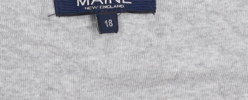 Maine New England Women’s Grey Size 18 Cotton Scoop Neck T-Shirt