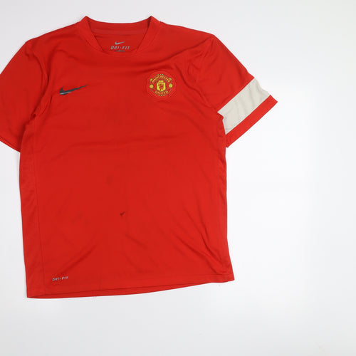 Nike Men’s Red Manchester United Dri-FIT Short Sleeve Athletic Jersey T-Shirt M