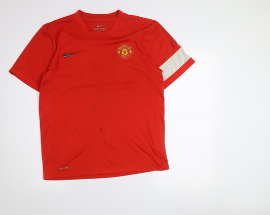 Nike Men’s Red Manchester United Dri-FIT Short Sleeve Athletic Jersey T-Shirt M