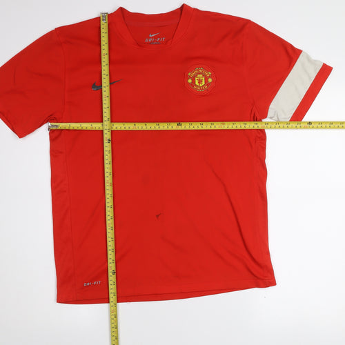 Nike Men’s Red Manchester United Dri-FIT Short Sleeve Athletic Jersey T-Shirt M
