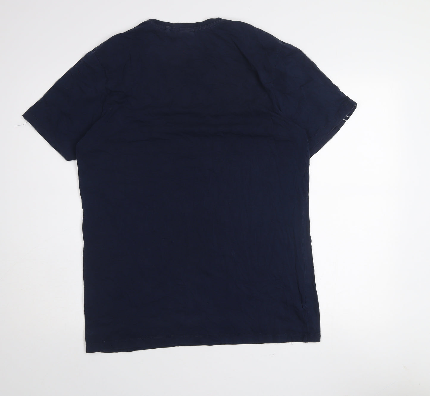 Diesel Mens Blue Logo Tape Regular Fit Cotton T-Shirt Size L