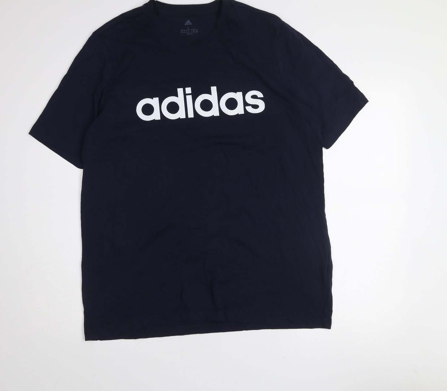 adidas Men’s Blue L Basic Crew Neck Cotton T-Shirt