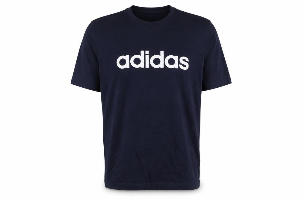 Front view of adidas Men’s Blue L Basic Crew Neck Cotton T-Shirt