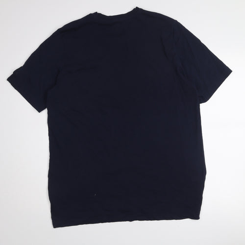 adidas Men’s Blue L Basic Crew Neck Cotton T-Shirt