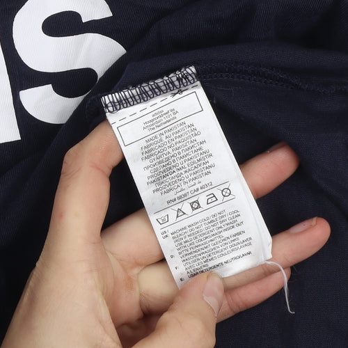 adidas Men’s Blue L Basic Crew Neck Cotton T-Shirt