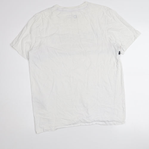 Jack & Jones Men's White Graphic Core T-Shirt L Crew Neck