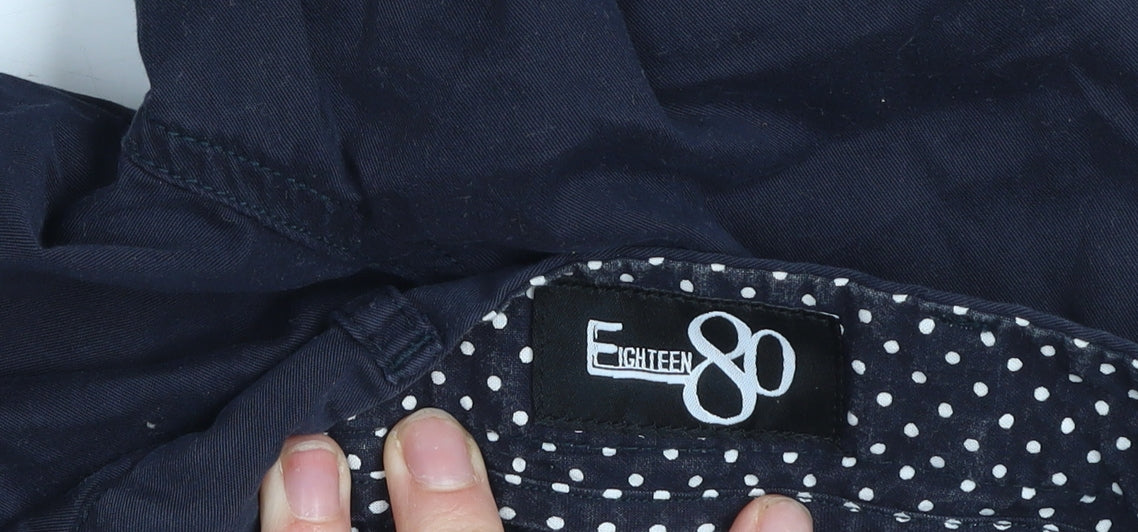 Eighteen 80 Girls Navy Blue Chino Trousers Age 11/12 Adjustable Waist