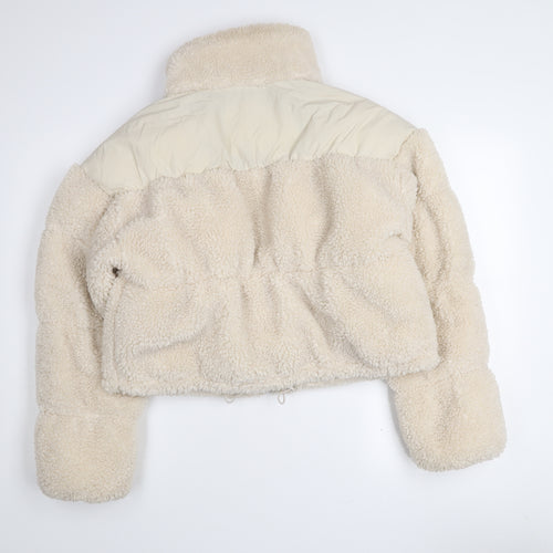 H&M Divided Women’s Beige Cropped Puffer Jacket Size S