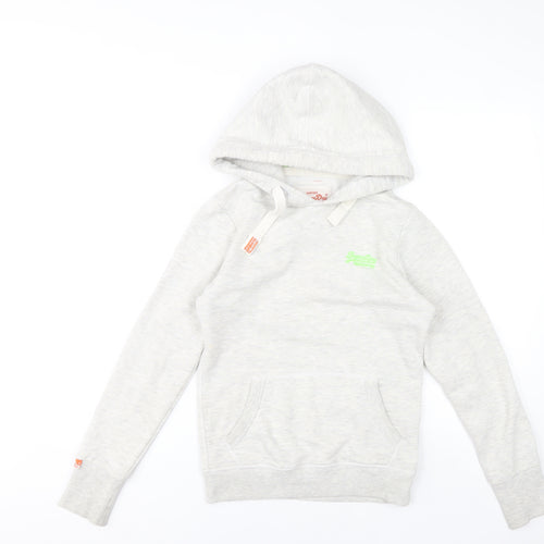 Superdry Women’s Grey Pullover Hoodie XS Vintage Orange Label