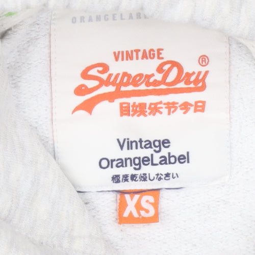 Superdry Women’s Grey Pullover Hoodie XS Vintage Orange Label