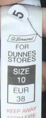 Dunnes Stores Women’s Black & Metallic Jumpsuit Size 10 V-Neck Belted