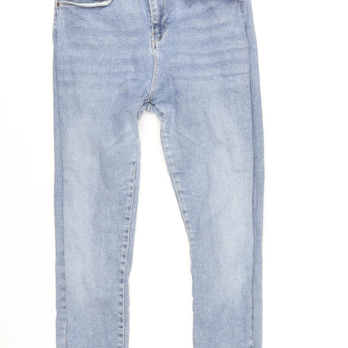 Editor's Cut Women's Blue Skinny Jeans Size 14 Mid Rise 32L Cotton Blend