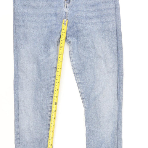 Editor's Cut Women's Blue Skinny Jeans Size 14 Mid Rise 32L Cotton Blend