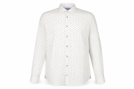 Tresanti Celeste Men's White Printed Slim Fit Formal Dress Shirt 18/45