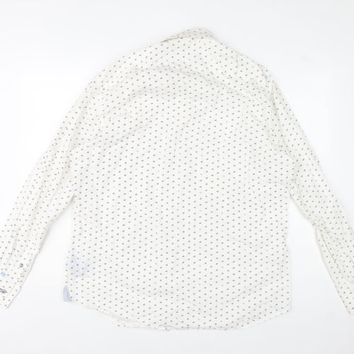 Tresanti Celeste Men's White Printed Slim Fit Formal Dress Shirt 18/45