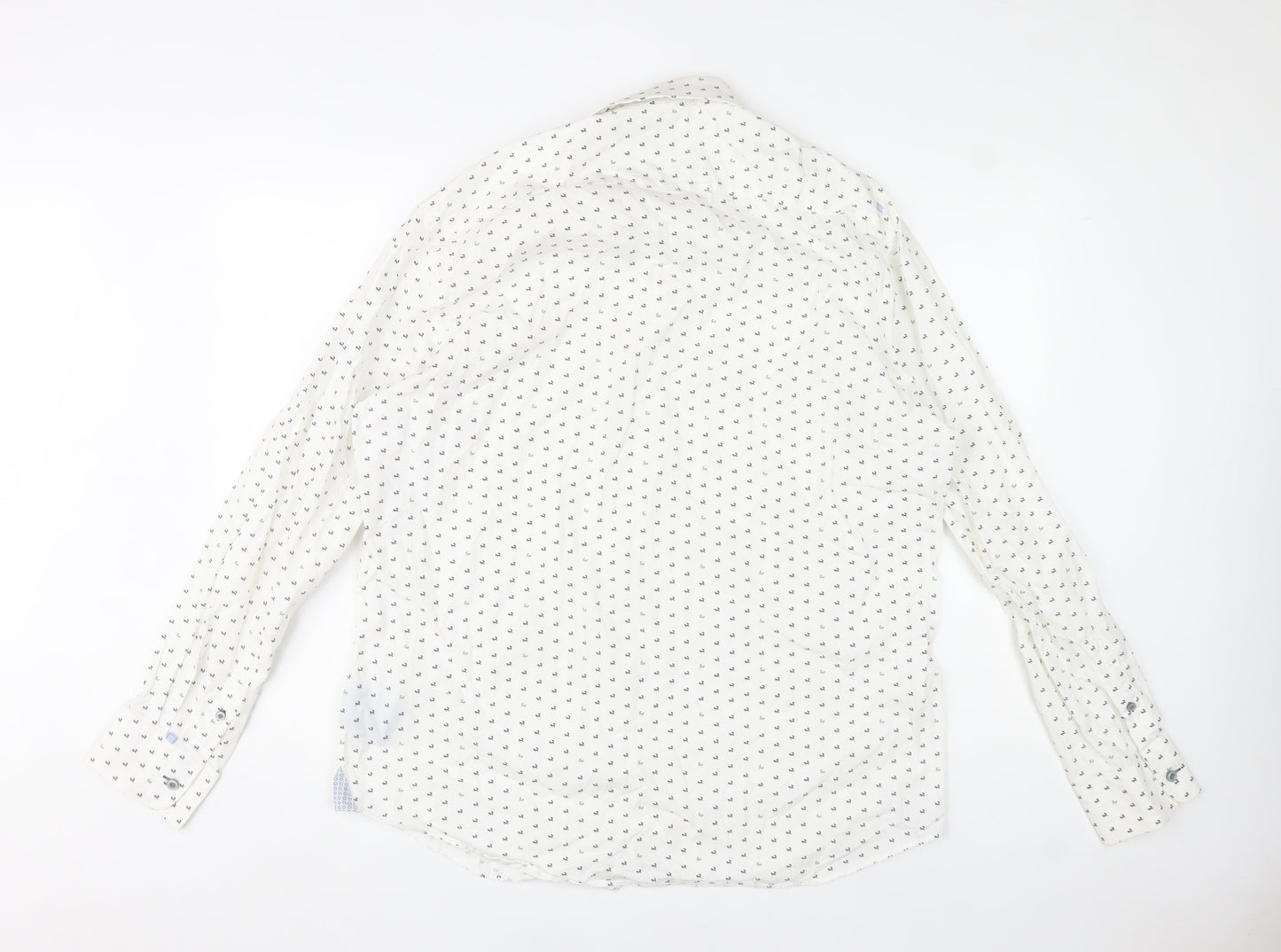 Tresanti Celeste Men's White Printed Slim Fit Formal Dress Shirt 18/45