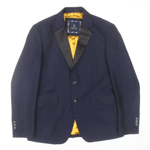 House of Cavani Men's Navy Tuxedo Blazer 38R Slim Fit Shawl Lapel