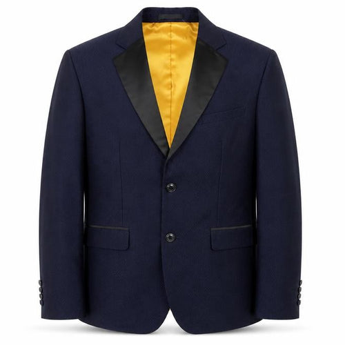 House of Cavani Men's Navy Tuxedo Blazer 38R Slim Fit Shawl Lapel