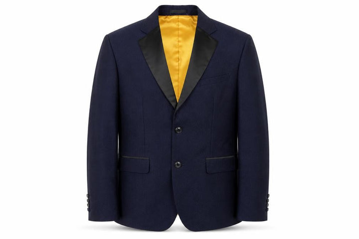 House of Cavani Men's Navy Tuxedo Blazer 38R Slim Fit Shawl Lapel