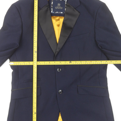 House of Cavani Men's Navy Tuxedo Blazer 38R Slim Fit Shawl Lapel