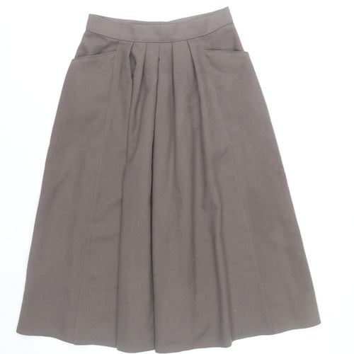 Marks and Spencer Women Brown Size 12 Pleated Knee Length Skirt