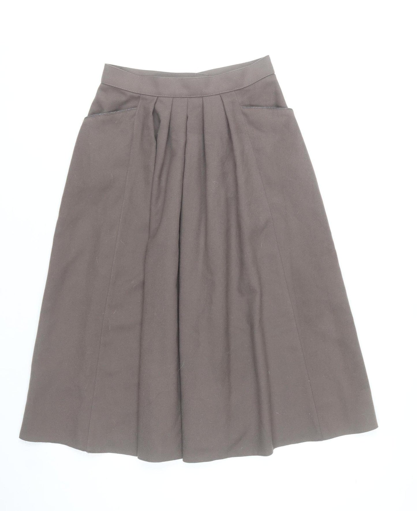 Marks and Spencer Women Brown Size 12 Pleated Knee Length Skirt