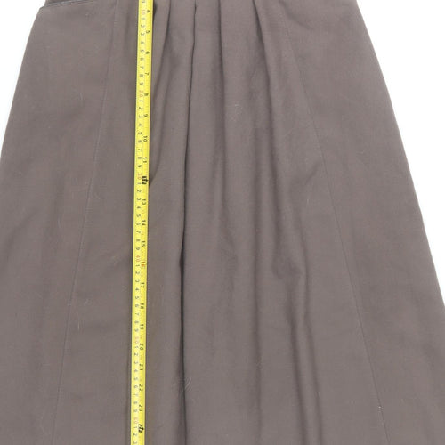 Marks and Spencer Women Brown Size 12 Pleated Knee Length Skirt