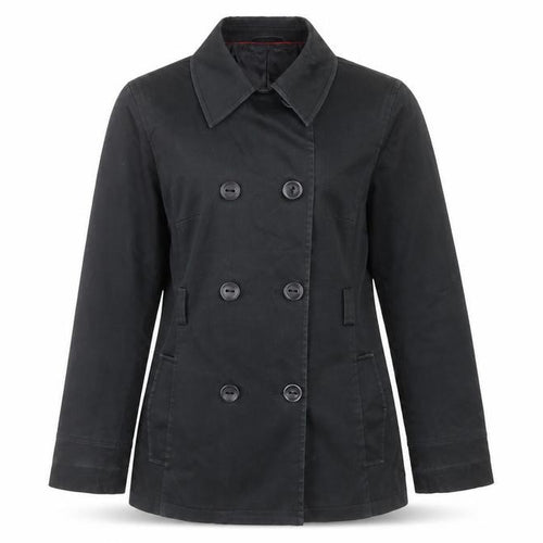 John Lewis Women’s Black Pea Coat Size 10 Cotton Blend Mid-Length