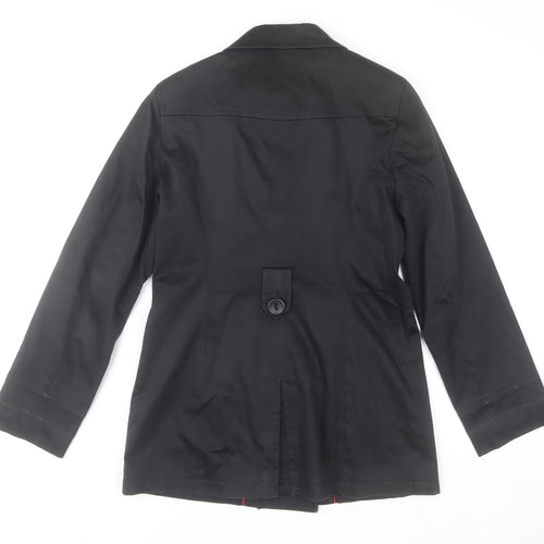 John Lewis Women’s Black Pea Coat Size 10 Cotton Blend Mid-Length