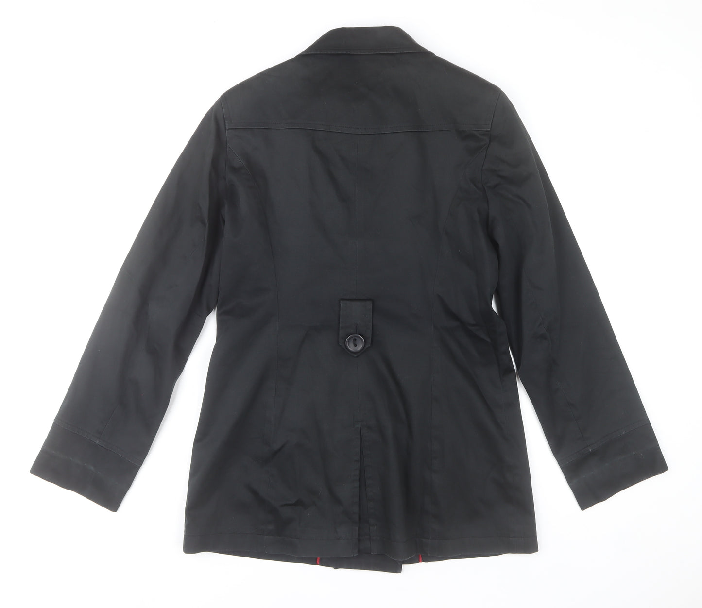 John Lewis Women’s Black Pea Coat Size 10 Cotton Blend Mid-Length